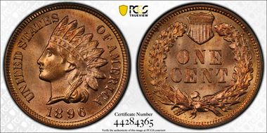 1896 1C MS66+ RD