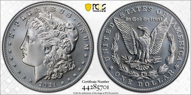 2021-S $1 Morgan Dollar 100th Anniversary First Strike MS70