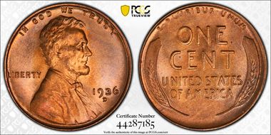 1936-D 1C MS67RB
