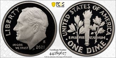 2021-S 10C Silver First Strike PR70DCAM