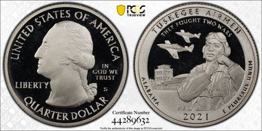 2021-S 25C Tuskegee Airmen NP Silver First Strike PR69DCAM