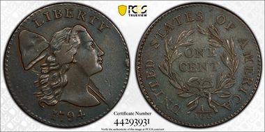 1794 1C S-23, Shattered Obverse N1BN