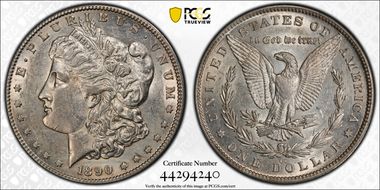 1890-CC $1 AU50