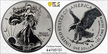 2021-S $1 Silver Eagle Rev PR - Type 2 Designer Edition - First Strike PR70