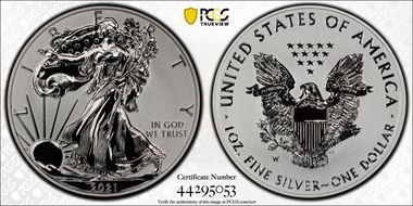 2021-W $1 Silver Eagle Rev PR - Type 1 Designer Edition - First Strike PR70