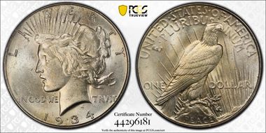 1934 $1 MS62