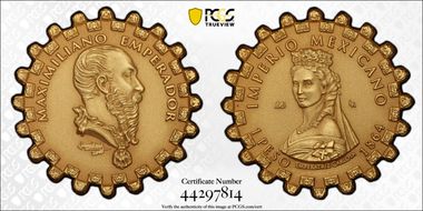 "2020"-LR AMB Medal Carlota Alternative Peso #2 (2021) Gold Antique Finish MS70