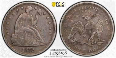 1872 $1 VF35