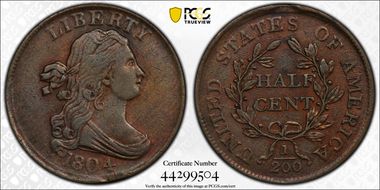 1804 1/2C Plain 4, No Stems N1BN