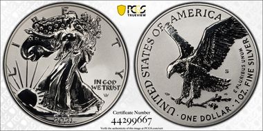 2021-S $1 Silver Eagle Rev PR - Type 2 Designer Edition - First Strike PR69