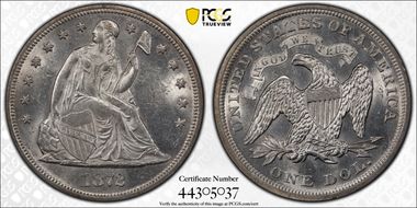 1872 $1 MS62