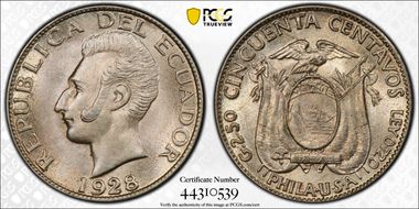 1928 50C Phila-USA MS63