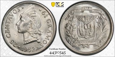 1952 25C MS65