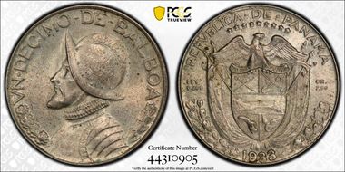 1933 1/10 B KM-10.1  Ag MS64