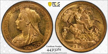 1900-M 1/2 Sov S-3879 MS62+