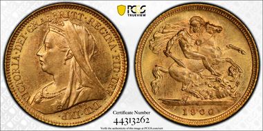 1900-S 1/2 Sov S-3881 MS62+