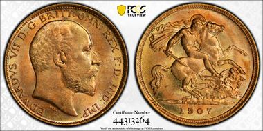 1907-M 1/2 Sov S-3975 MS63