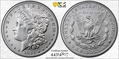 2021-CC Privy $1 Morgan Dollar 100th Anniversary MS70