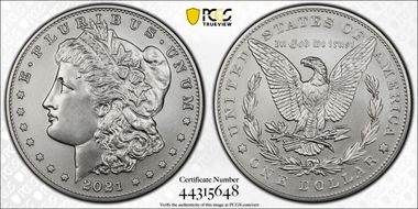 2021-S $1 Morgan Dollar 100th Anniversary MS70