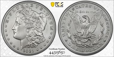 2021-CC Privy $1 Morgan Dollar 100th Anniversary MS70
