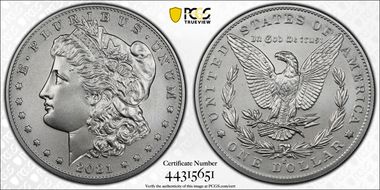 2021-O Privy $1 Morgan Dollar 100th Anniversary MS70