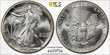 1989 $1 Silver Eagle MS68