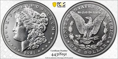 2021-D $1 Morgan Dollar 100th Anniversary MS70