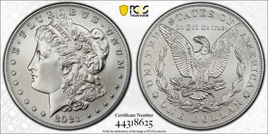 2021 $1 Morgan Dollar 100th Anniversary MS70