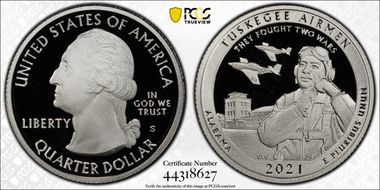 2021-S 25C Tuskegee Airmen NP- Silver Limited Edition Proof Set PR69DCAM