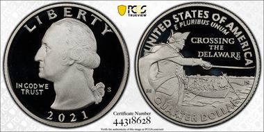 2021-S 25C Crossing the Delaware-Silver Limited Edition Proof Set PR70DCAM