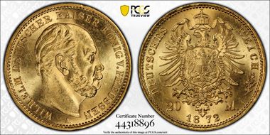 1872-A 20 Mk J-243 MS62