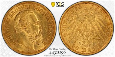 1892-A 20 Mk J-221 AU58