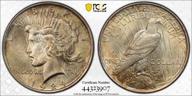 1924 $1 VAM 1AA Broken Jaw MS64