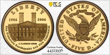 2006-S $5 San Francisco Old Mint PR70DCAM