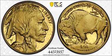 2007-W $50 American Buffalo .9999 Fine Gold PR69DCAM
