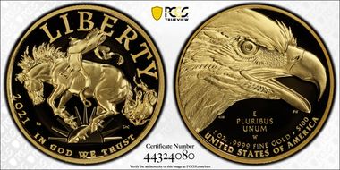 2021-W $100 American Liberty High Relief .9999 Fine First Strike PR69DCAM
