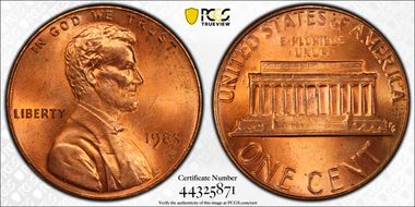 1983 1C Doubled Die Reverse MS66RD