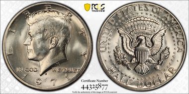 1971-D 50C DDO, FS-101 MS66