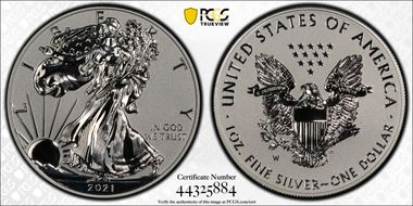 2021-W  $1 Silver Eagle - Type 1 PR70DCAM