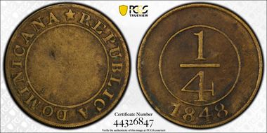 1848 1/4 R crosslet 4 VF30