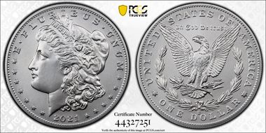 2021-O Privy $1 Morgan Dollar 100th Anniversary MS70