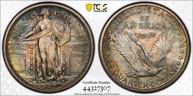 1917-D 25C Type 1 MS67FH