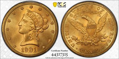 1901-S $10 MS65+ 