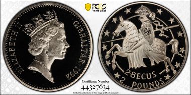 1992 2.8Ecu-£2 KM-293 MS69