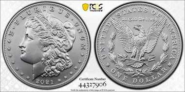 2021-S $1 Morgan Dollar 100th Anniversary MS70