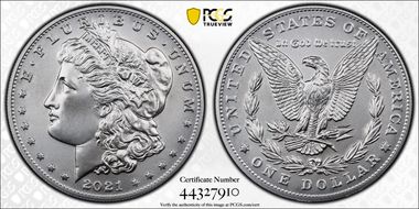 2021 $1 Morgan Dollar 100th Anniversary MS70