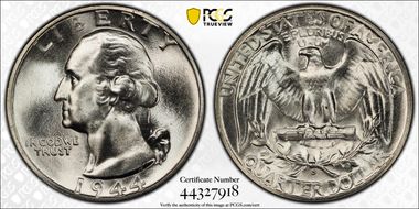 1944-S 25C DDO, FS-101 MS64