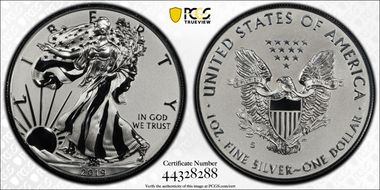 2019-S $1 Silver Eagle Enhanced Rev PR First Strike PR70
