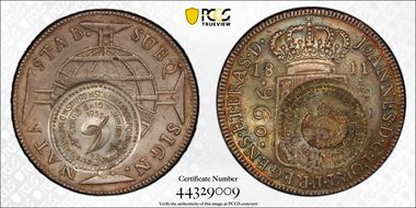 1955 960 R X-CC7.1 C/S on Brazil 960R San Paulo Philatelic Society AU58