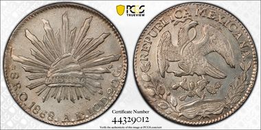 1868-O AE 8 R Oa16 Round Top 6 N1